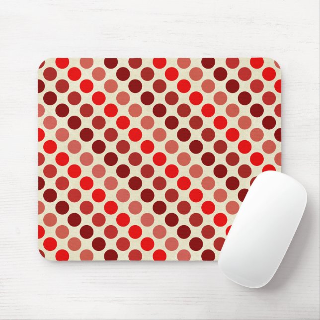 Shades of Red Polka Dots by Shirley Taylor Mouse Pad (With Mouse)