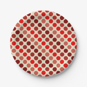 Shades of Red Polka Dots by Shirley Taylor Paper Plates