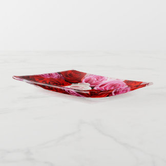 Shades of Red Roses Trinket Tray