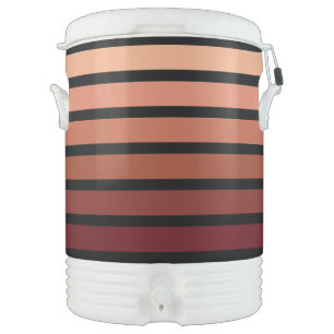 Shades Of Red Stripes On Black Beverage Cooler
