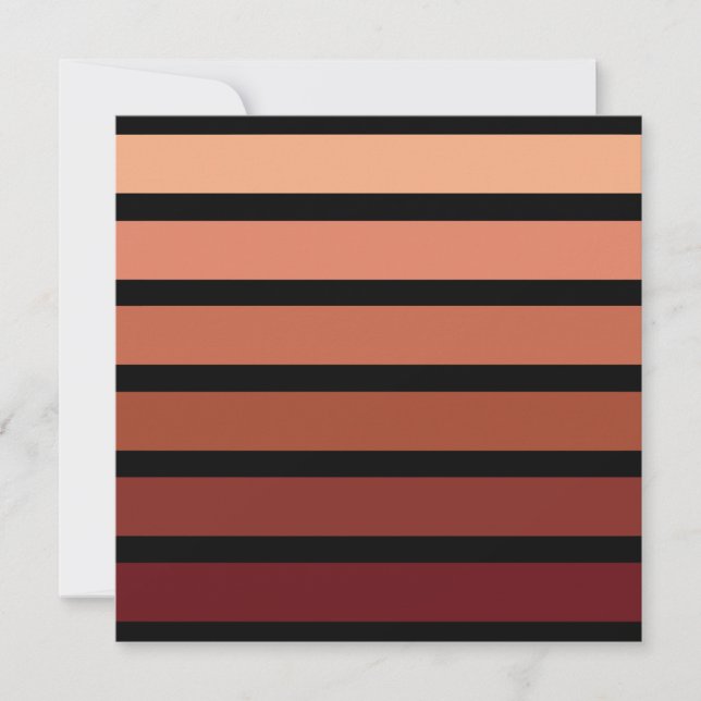 Shades Of Red Stripes On Black  Card (Front)