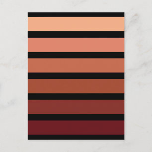 Shades Of Red Stripes On Black  Postcard