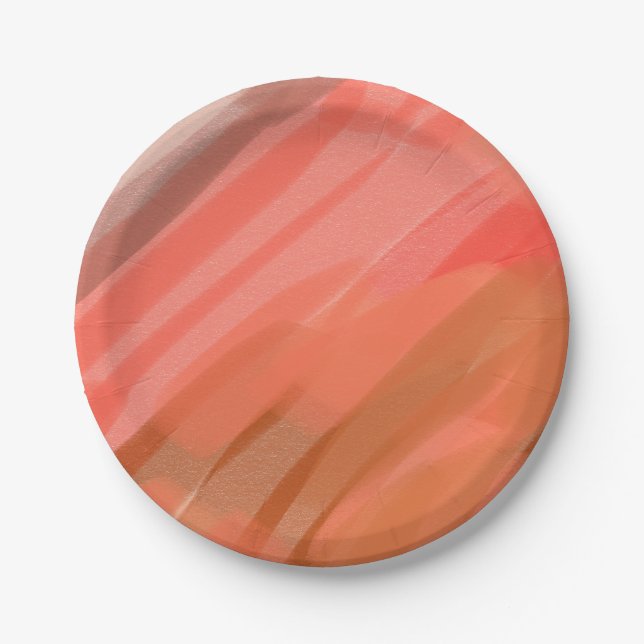 Shades of Rosy Blush Paper Plates (Front)