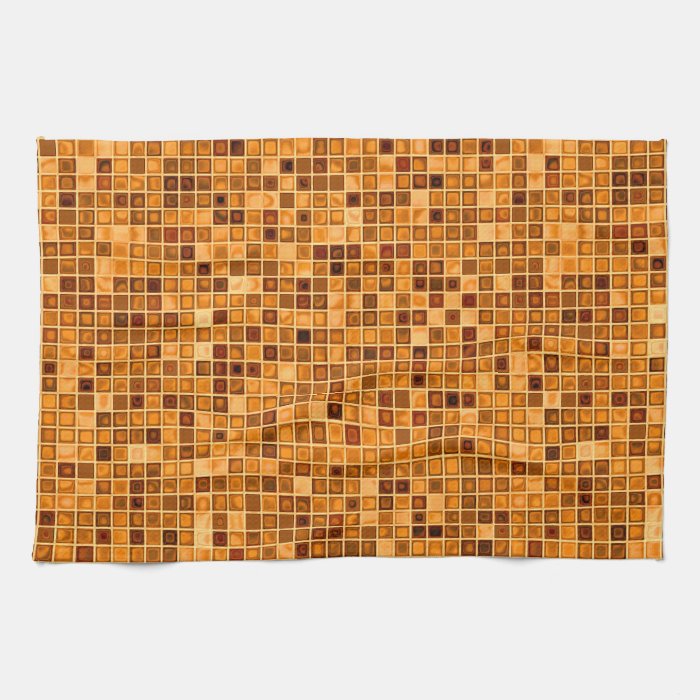 Shades Of Rust 'Watery' Mosaic Tile Pattern Hand Towel