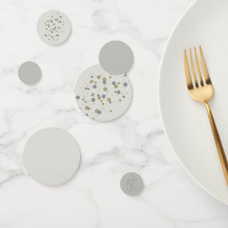 Shades of Silver Gray With Dots Confetti