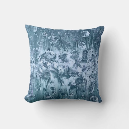 Shades of Steel Blue Throw Pillow