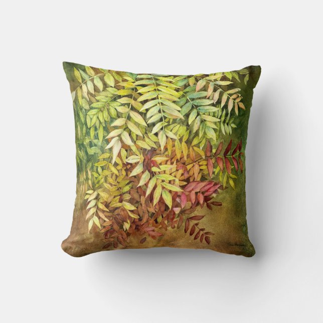 Shades of Sumac Throw Pillow (Front)