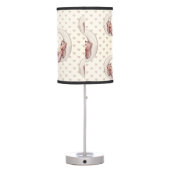SHADES OF TAN HEARTS WITH SLEEPING BEARS ON MOON TABLE LAMP (Back)