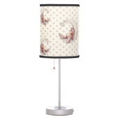SHADES OF TAN HEARTS WITH SLEEPING BEARS ON MOON TABLE LAMP (Right)