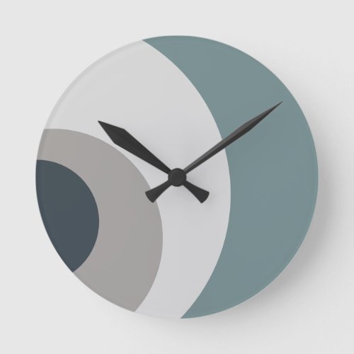 Shades of Teal and Gray Round Clock