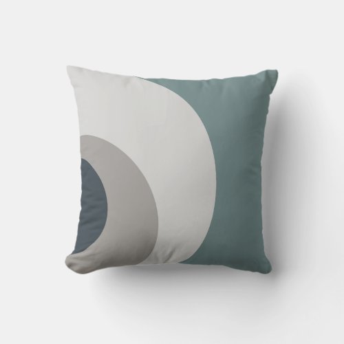 Shades of Teal and Gray Throw Pillow