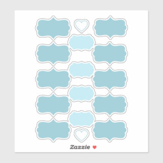 Shades of Teal Create Your Own Vinyl Labels