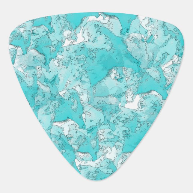 Shades Of Teal Guitar Pick (Front)