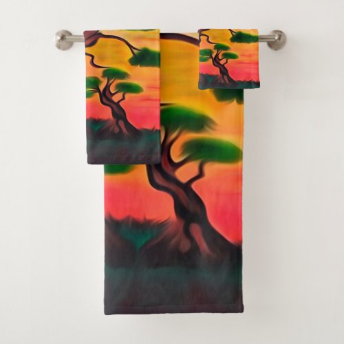 Shades of the evening sky bath towel set