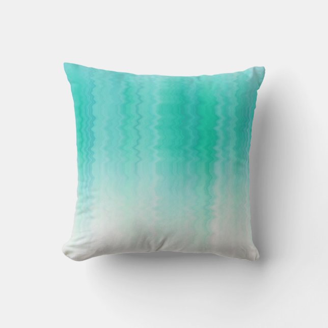Shades of Turquoise Color Throw Pillow (Front)