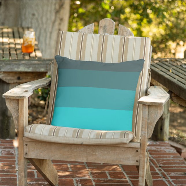 Shades of Turquoise  Outdoor Pillow (Chair)