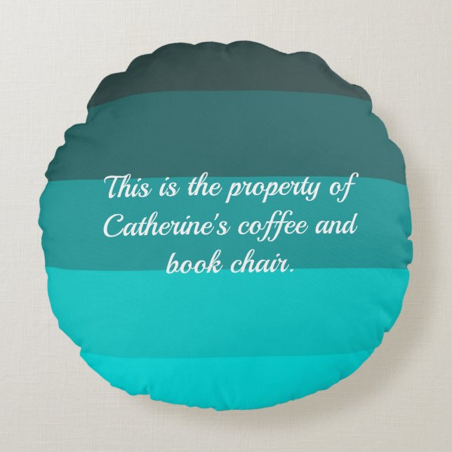 Shades of Turquoise Round Pillow (Front)