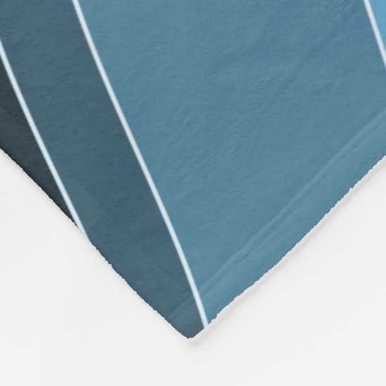 Shades of Turquoise  Striped Wave Repeat Pattern Fleece Blanket