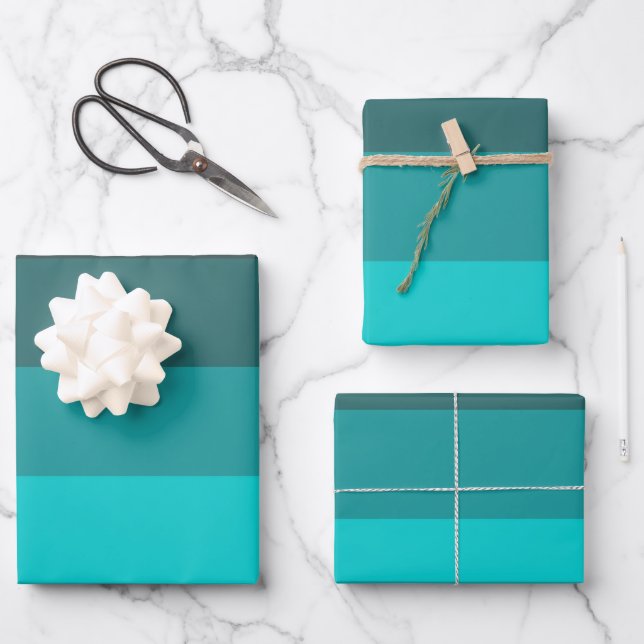 Shades of Turquoise Wrapping Paper Sheets (Front)