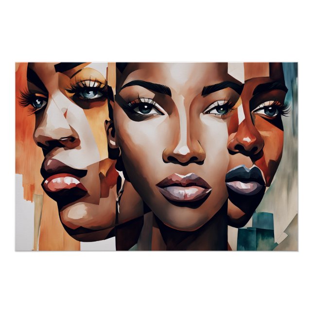 Shades of Us African American Black Woman Art Poster (Front)