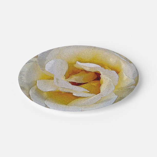 shades of white to yellow paper plates (Angled)