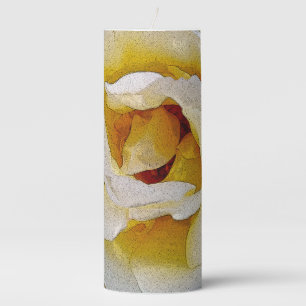 shades of white to yellow pillar candle
