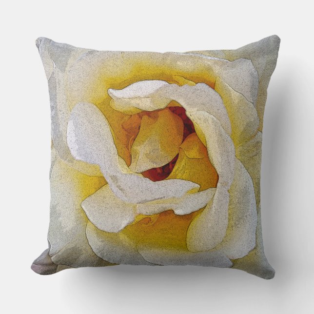 shades of white to yellow throw pillow (Front)