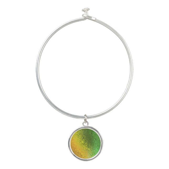 Shades of Yellow and Green Bangle Bracelet Charm (Front)
