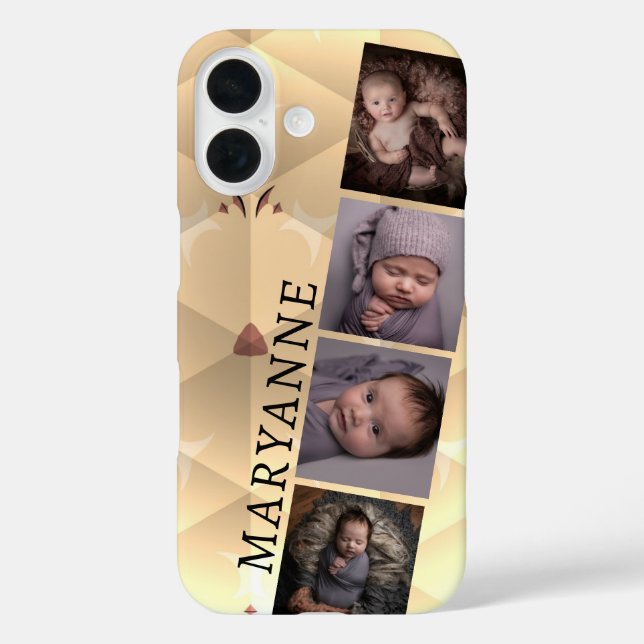 Shades of Yellow Brown w/ 4 Images Case-Mate iPhone Case (Back)