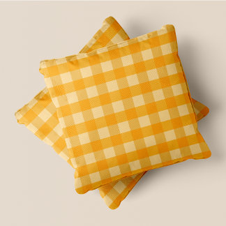 Shades Of Yellow Chic Squares Accent Throw Pillow