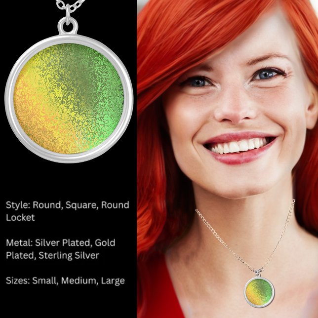 Shades of Yellow, Orange and Green Round Necklace (Shades of Yellow, Orange and Green Round Necklace)