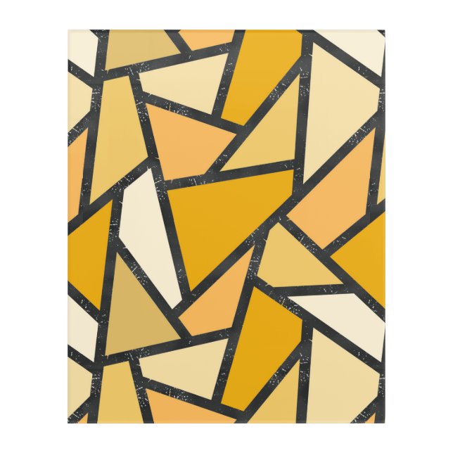 Shades of yellow stained glass pattern acrylic print (Front)