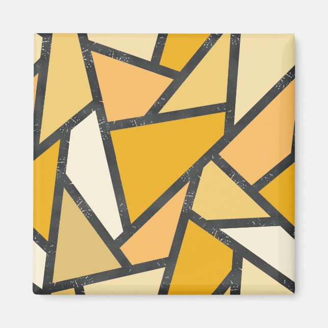Shades of yellow stained glass pattern magnet (Front)