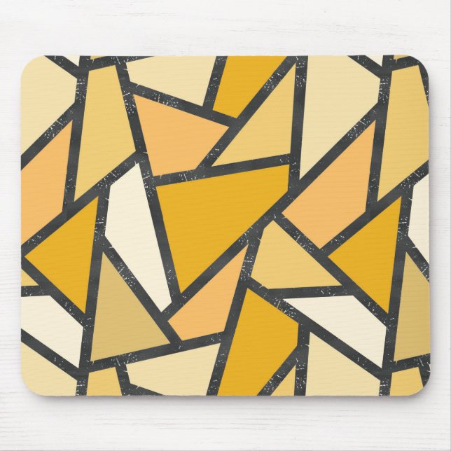 Shades of yellow stained glass pattern mouse pad (Front)