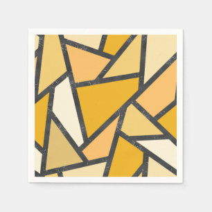 Shades of yellow stained glass pattern napkins