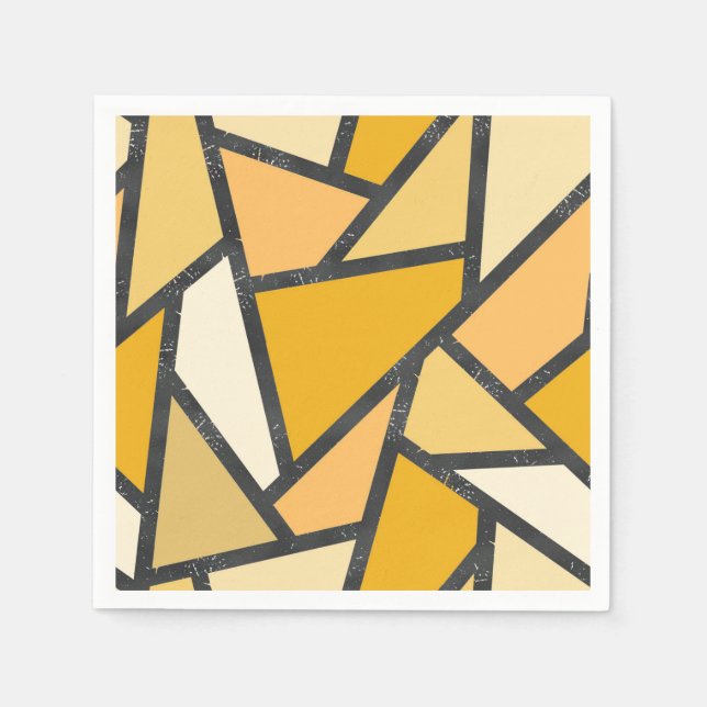Shades of yellow stained glass pattern napkins (Front)