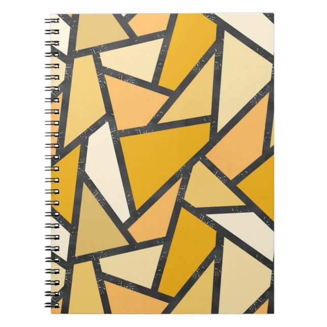Shades of yellow stained glass pattern notebook (Front)