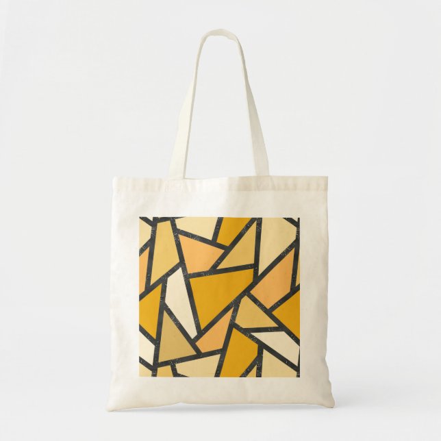 Shades of yellow stained glass pattern tote bag (Front)