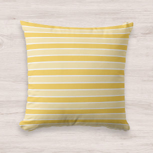 Shades of Yellow Stripes Pattern Throw Pillow