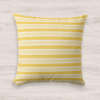 Shades Of Yellow Stripes Pattern Throw Pillow by DoodlesGiftShop at Zazzle