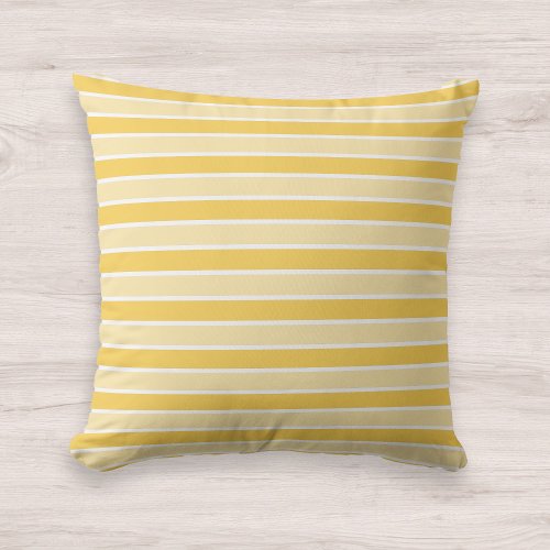 Shades of Yellow Stripes Pattern Throw Pillow