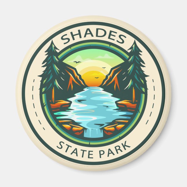 Shades State Park Indiana Badge Magnet (Front)
