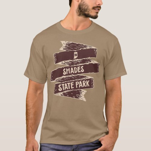 Shades State Park State Park Indiana IN Flag T_Shirt
