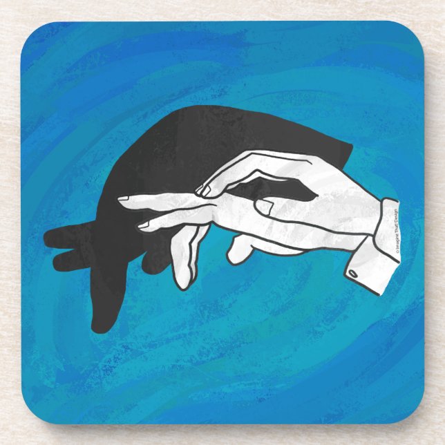 Shadow Anteater On Blue Beverage Coaster (Front)