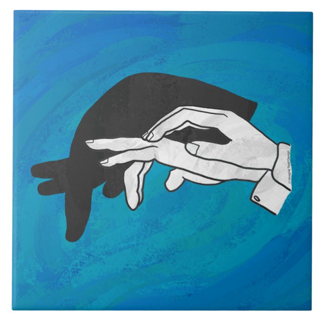 Shadow Anteater On Blue Ceramic Tile (Front)