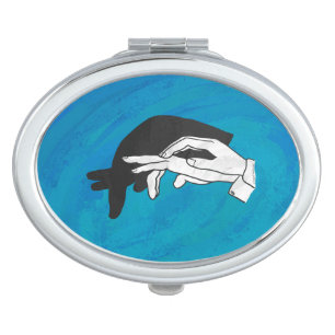 Shadow Anteater On Blue Compact Mirror