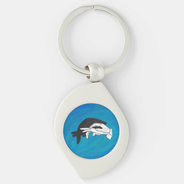 Shadow Anteater On Blue Keychain (Front)