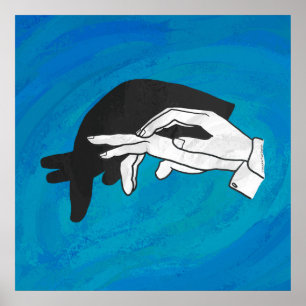 Shadow Anteater On Blue Poster