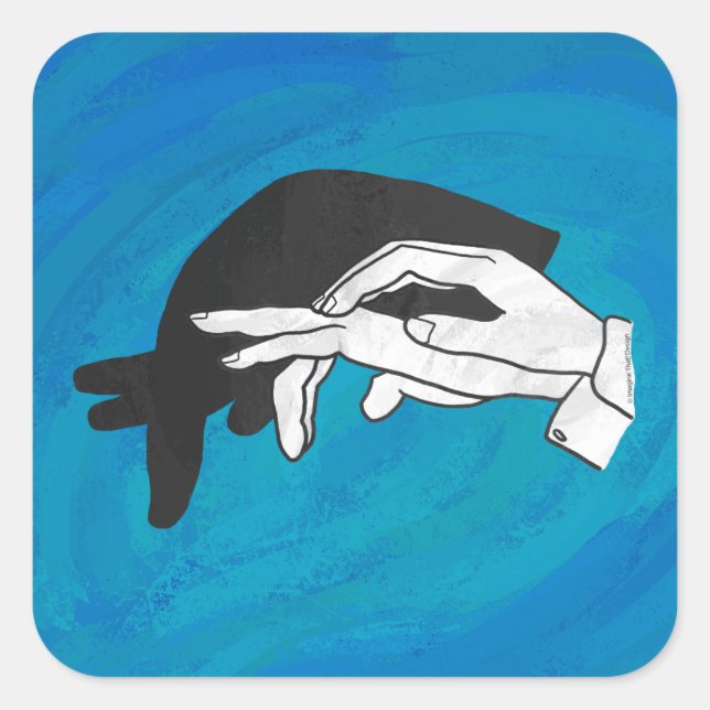 Shadow Anteater On Blue Square Sticker (Front)