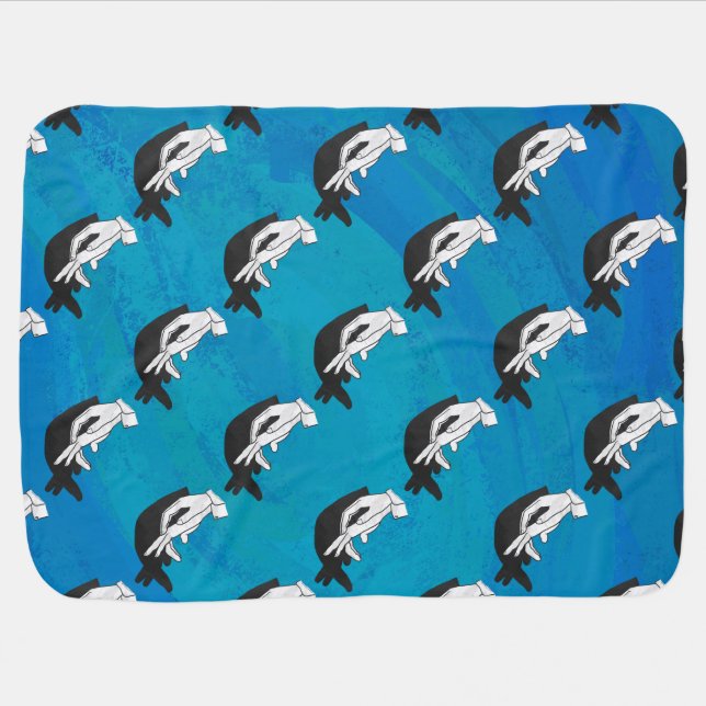 Shadow Anteater On Blue Stroller Blanket (Horizontal)